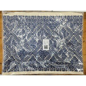 New Ralph Lauren Haywood Embroidery Pillow Cover 15x20 Cream Navy